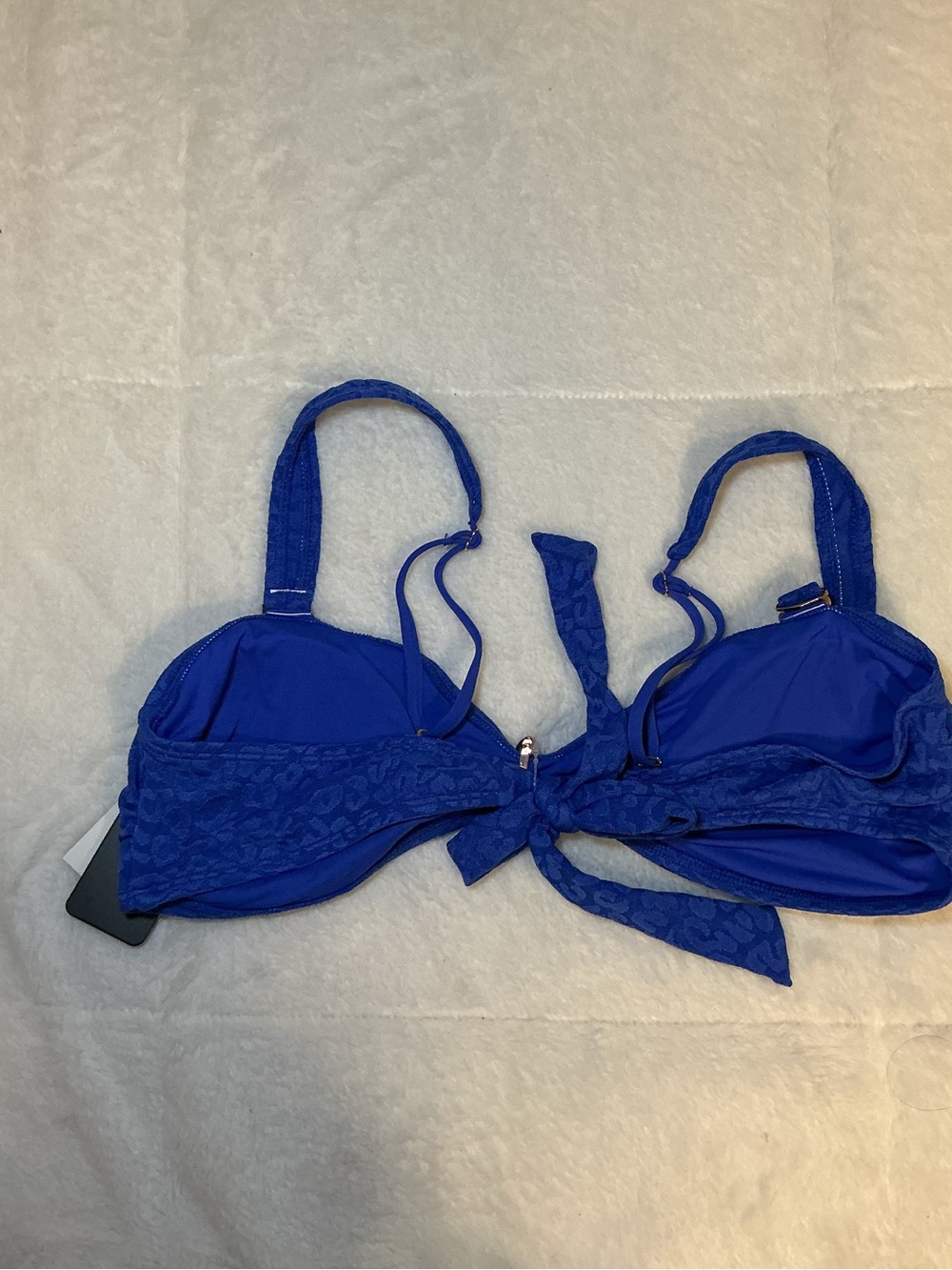 bebe Cobalt Blue Bikini Set with Gold Flower Accents - Picture 11 of 11
